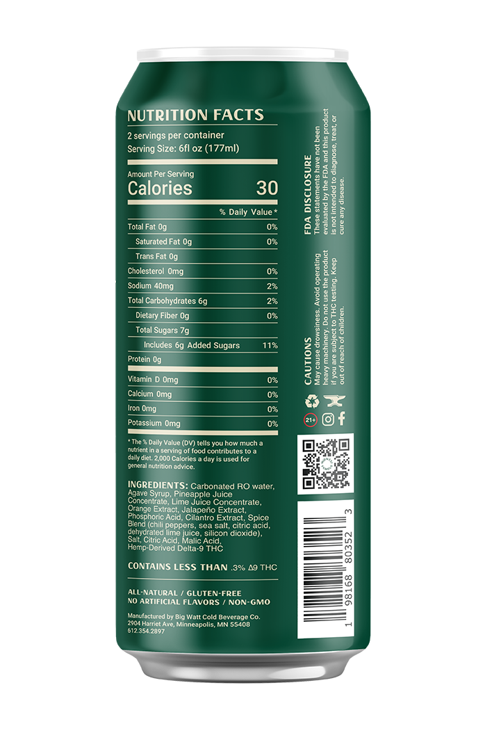 a green can of "beach please" thc ranch water
