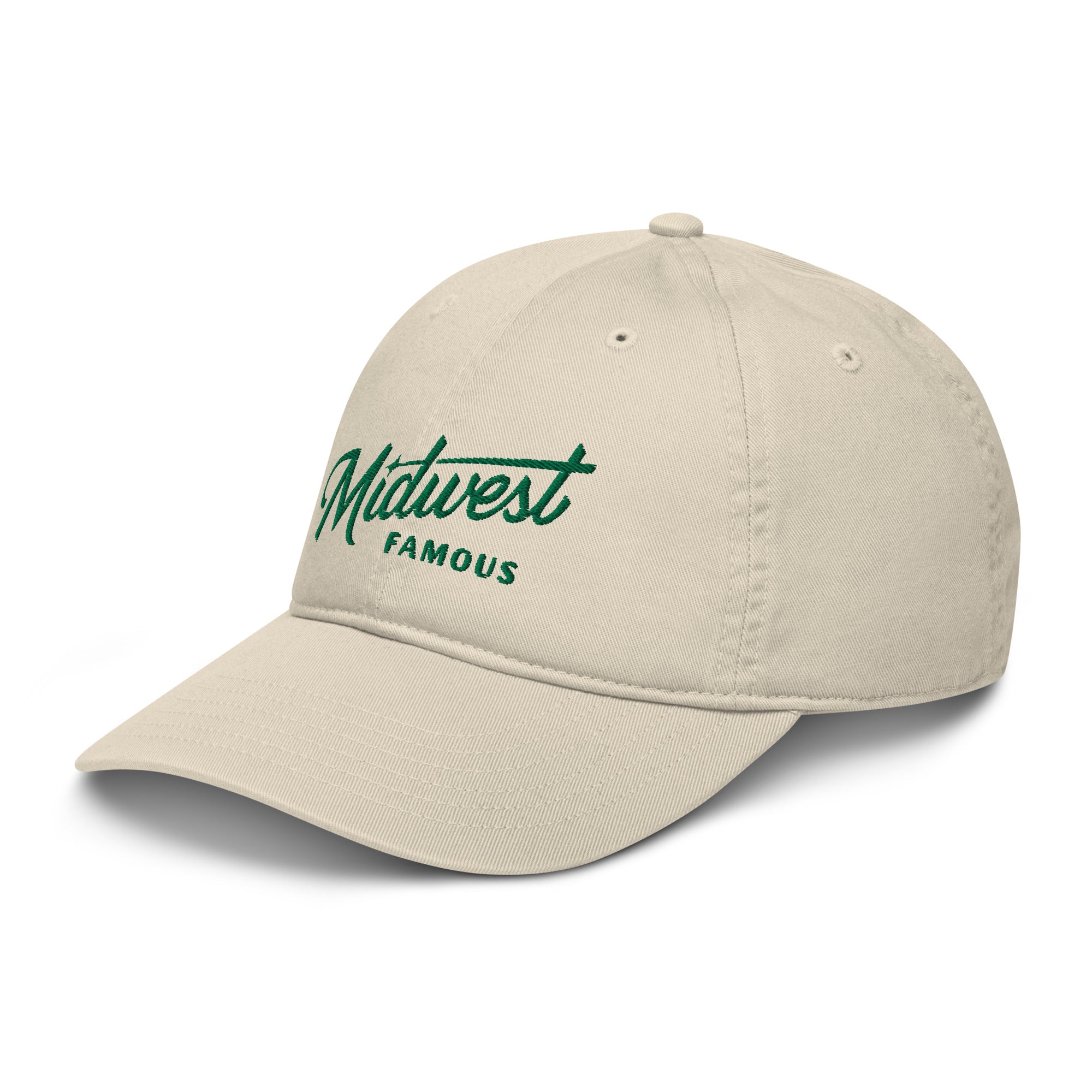 a tan baseball cap