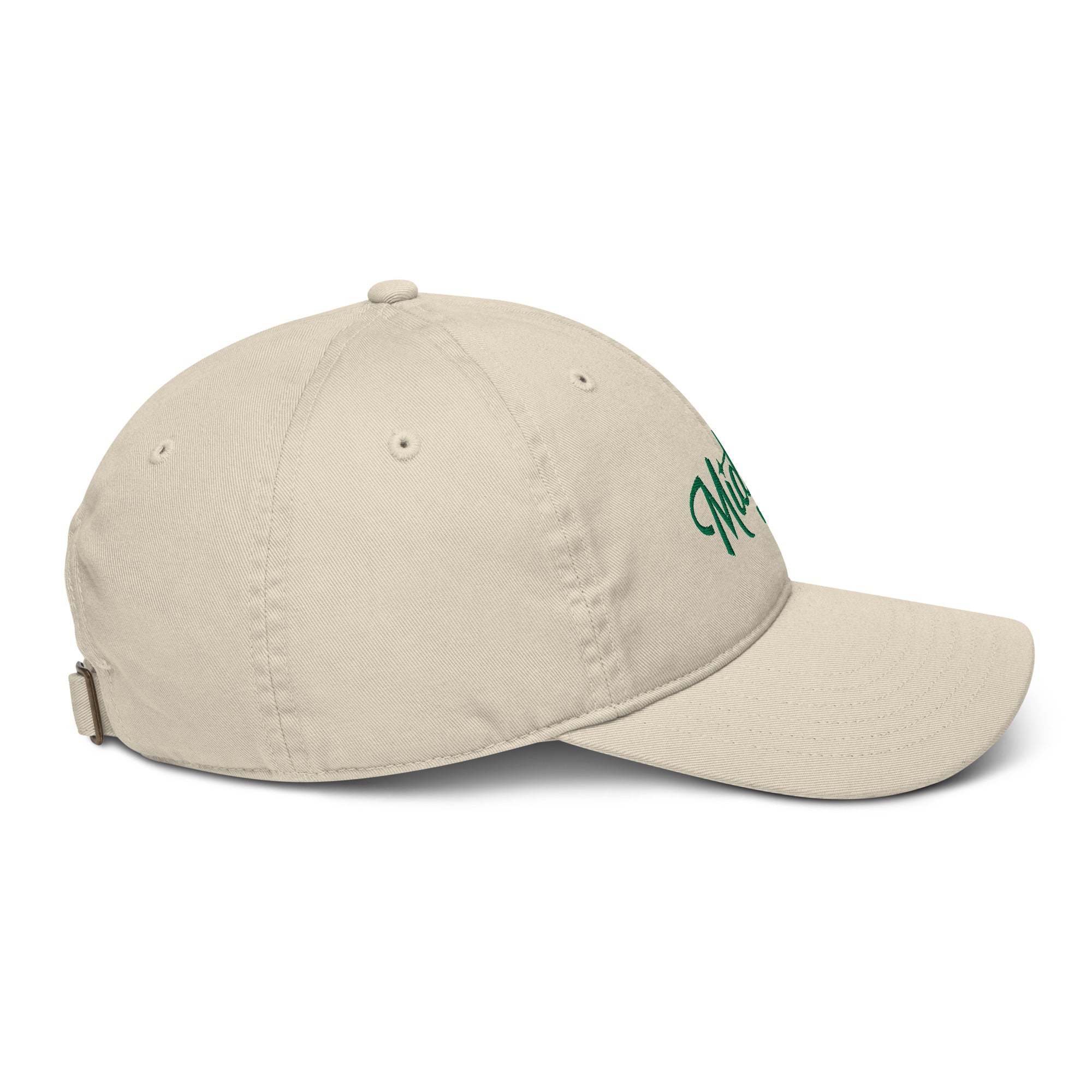 a tan baseball cap