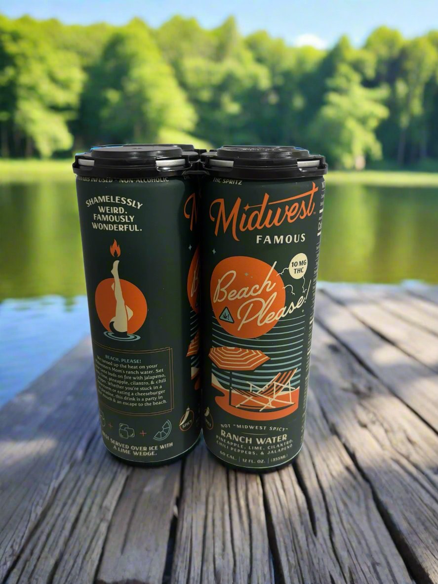 a four pack of green thc drink cans