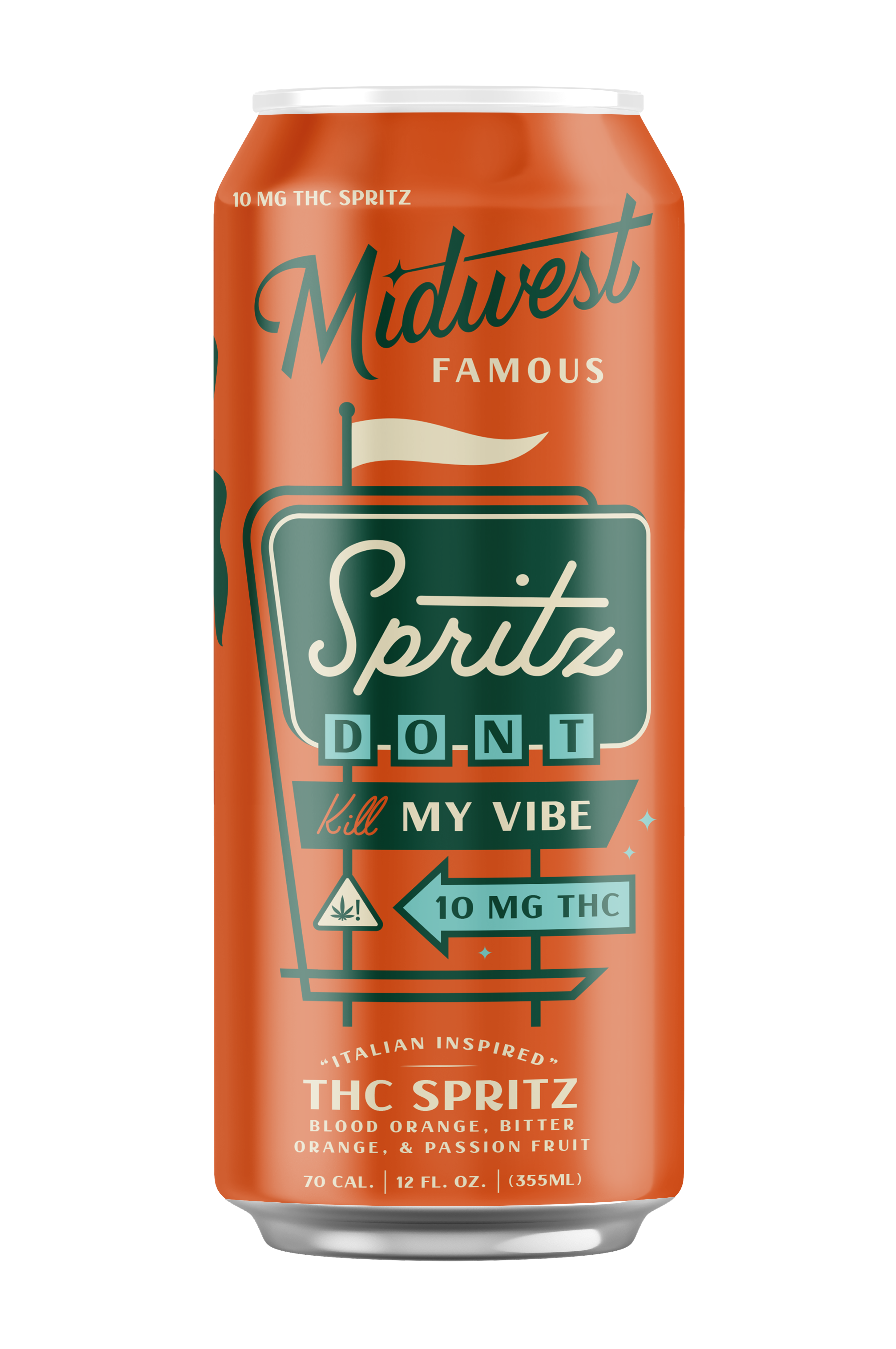 A orange can of 10mg thc spritz