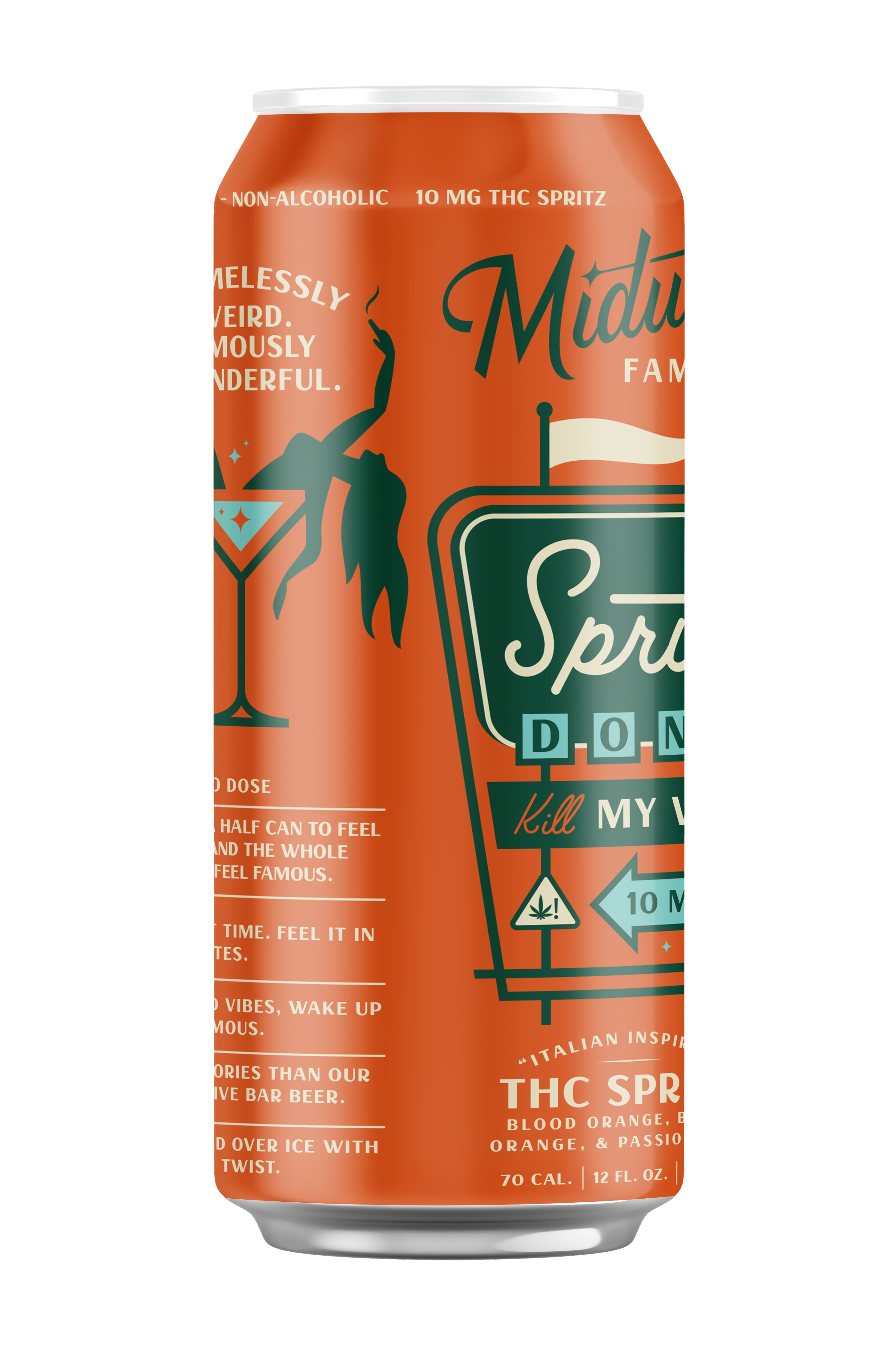 A orange can of 10mg thc spritz