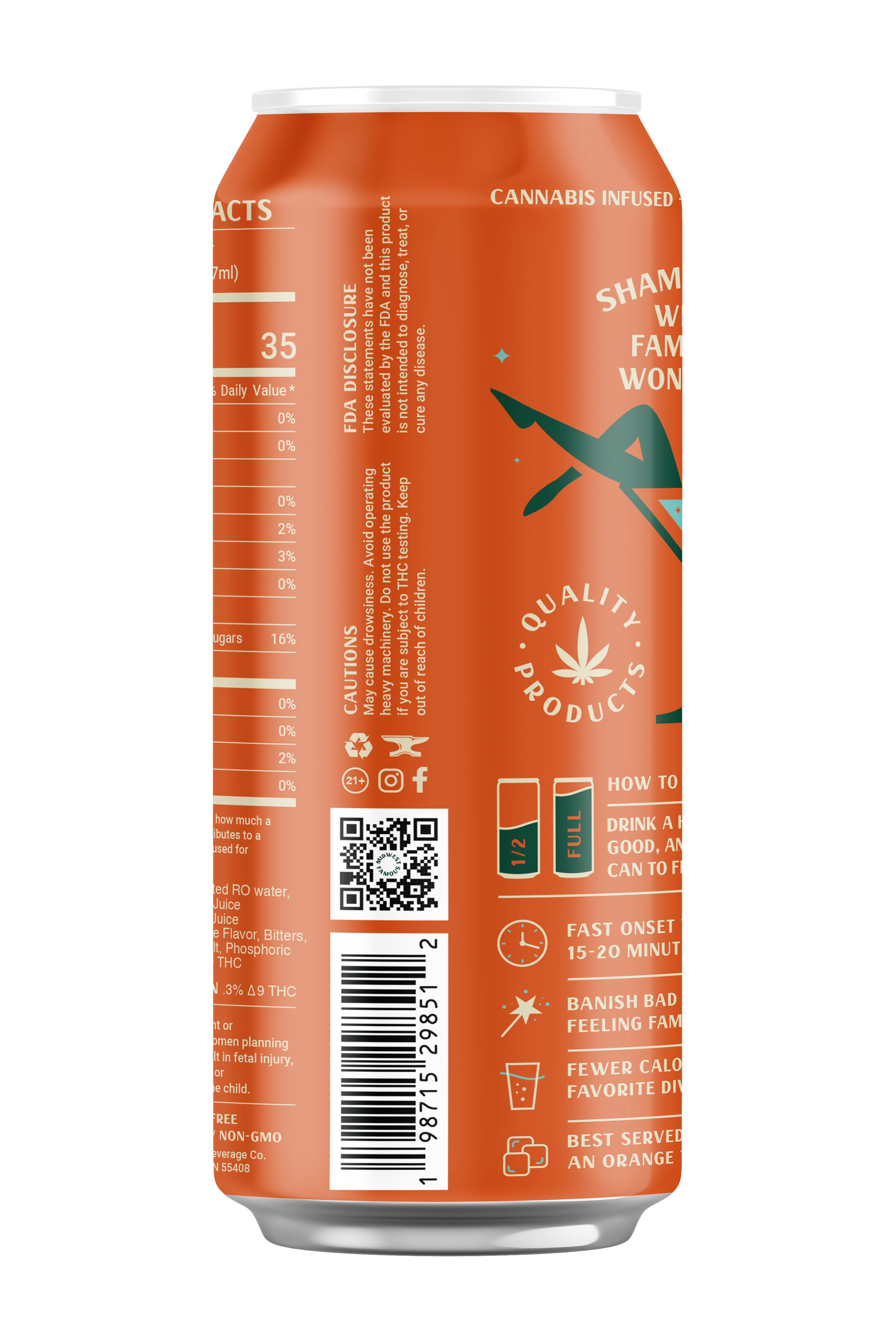 A orange can of 10mg thc spritz