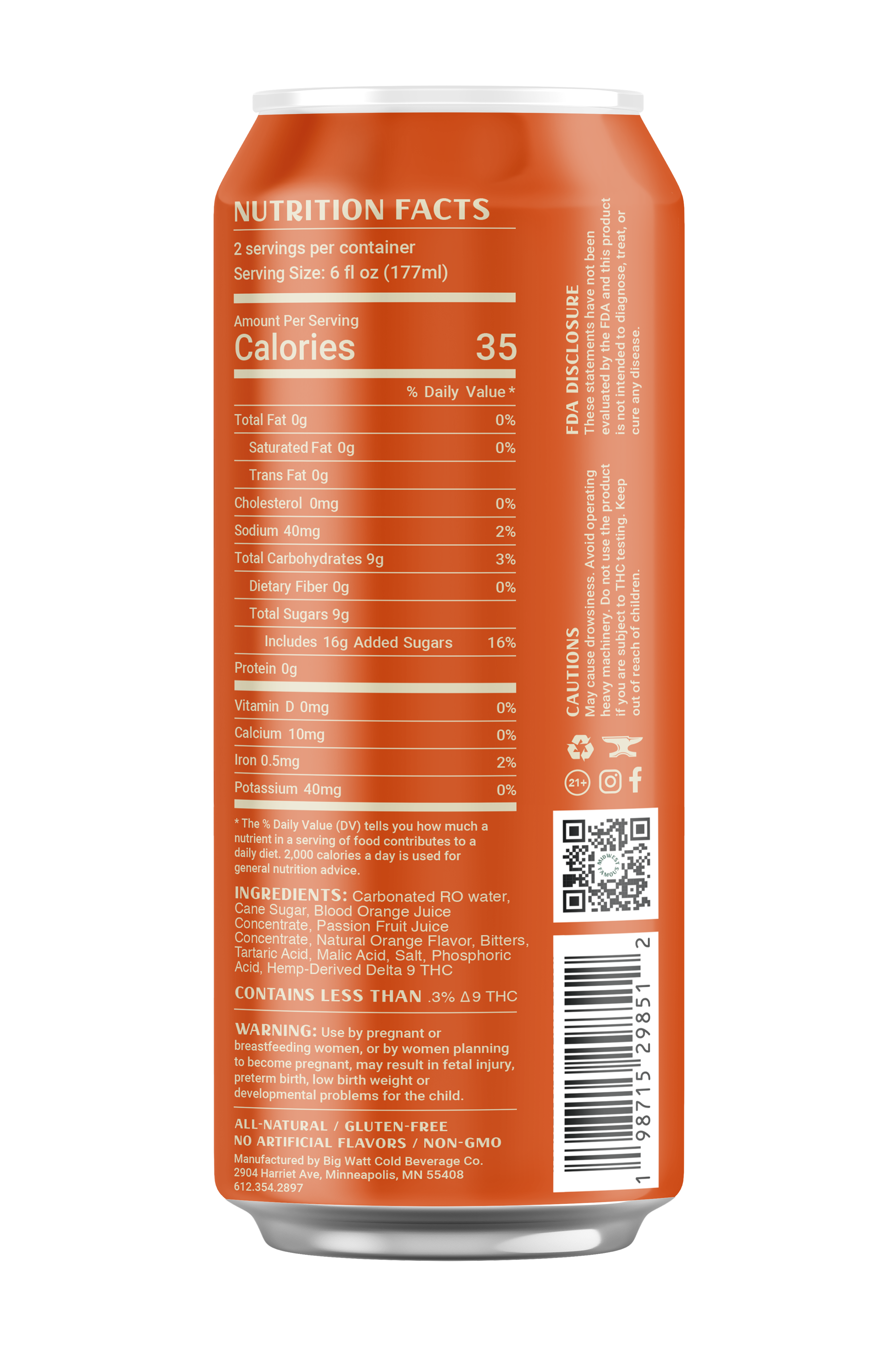 A orange can of 10mg thc spritz