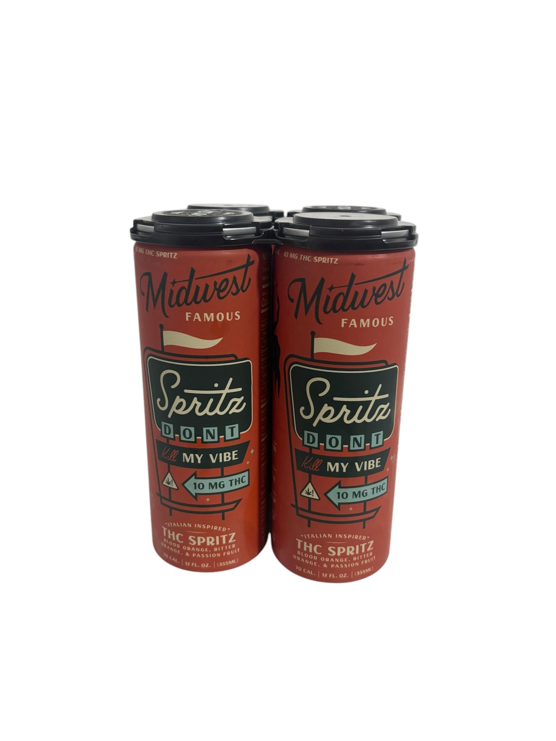 A 4 pack of orange cans of 10mg thc spritz