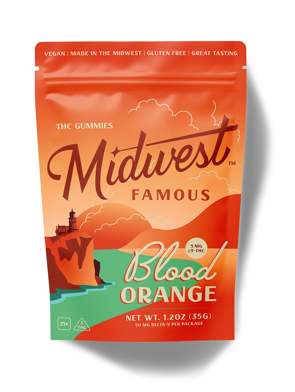 an orange bag of blood orange thc gummies