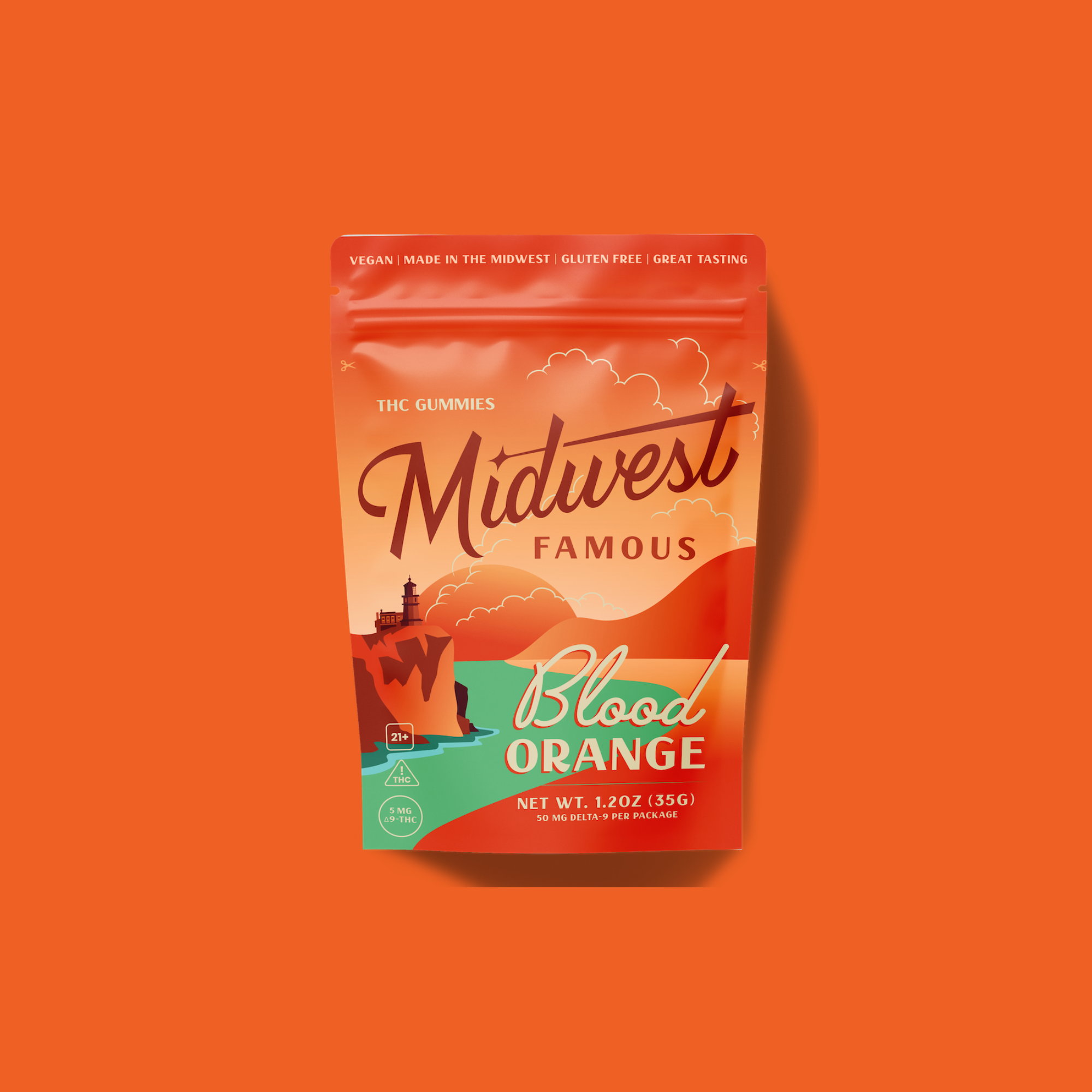a bag of blood orange THC gummies