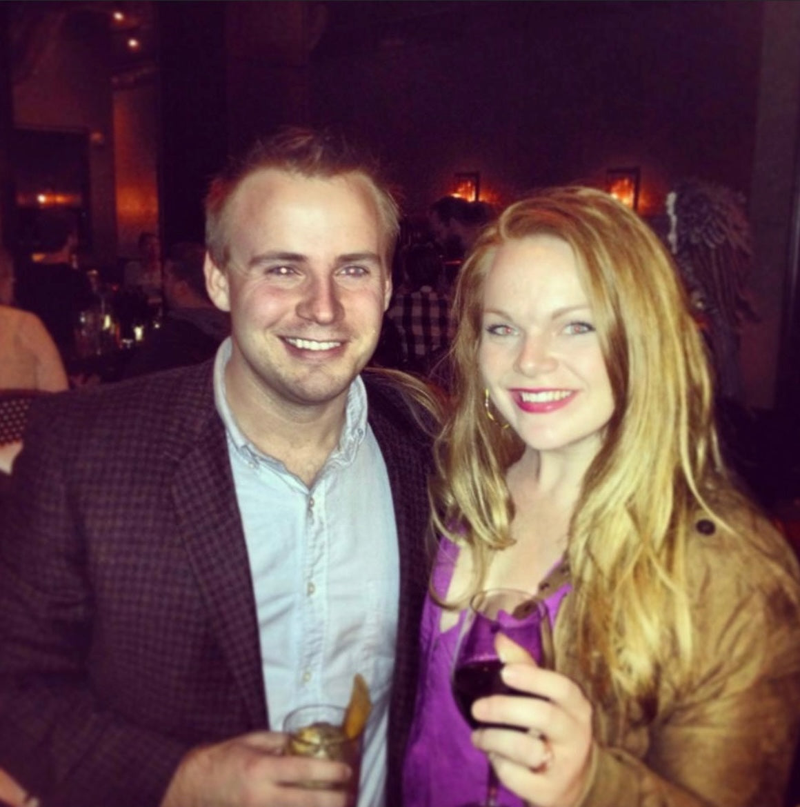 two people at a cocktail party